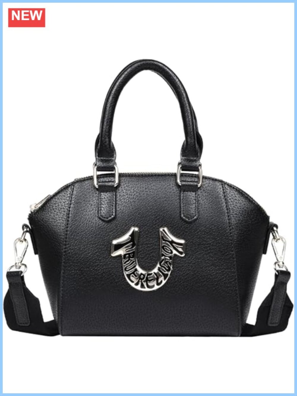 Mini Satchel Purse Oversized Horseshoe Logo Dual Handles Detachable Strap